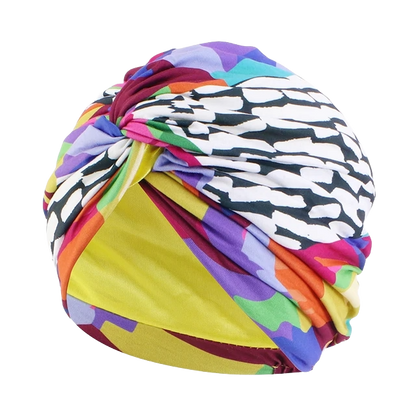 Bohemian Style Cap Satin Fabric in Printed Twist texture for Girls