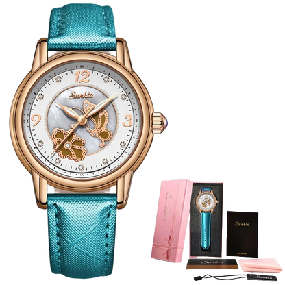 SUNKTA Rose Gold Ceramic Women's Watch