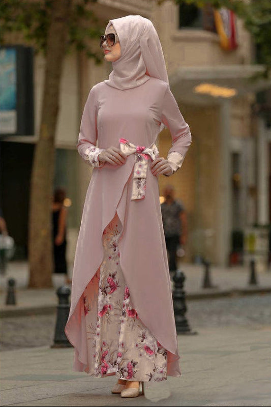 Printed Two Piece Maxi Ethinic Costume