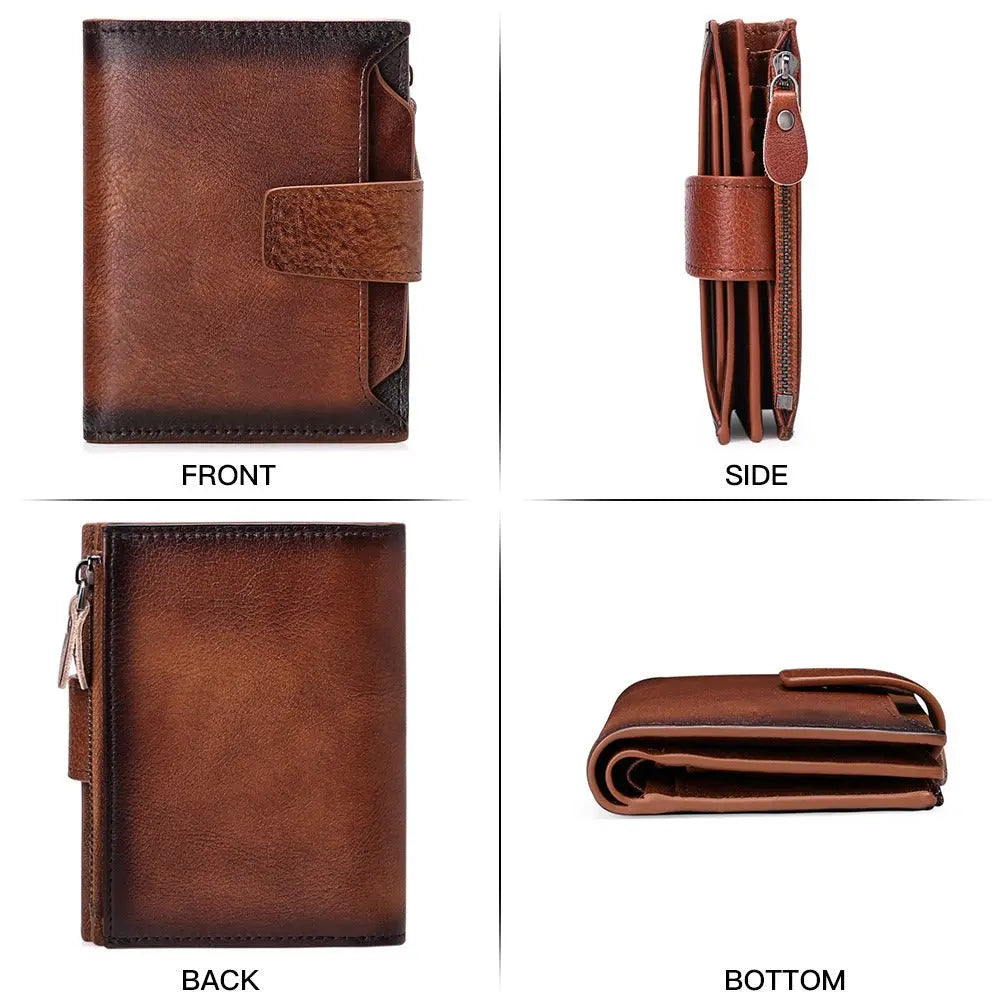 Men's short genuine leather wallet first layer cowhide Korean style fashion casual wallet driver's license wallet father's day gift eprolo