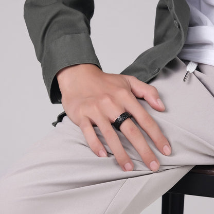 Eye Pattern Stainless Steel Ring Men Can Be Rotated To Move Vintage Titanium Steel Finger Ring Hand Jewelry