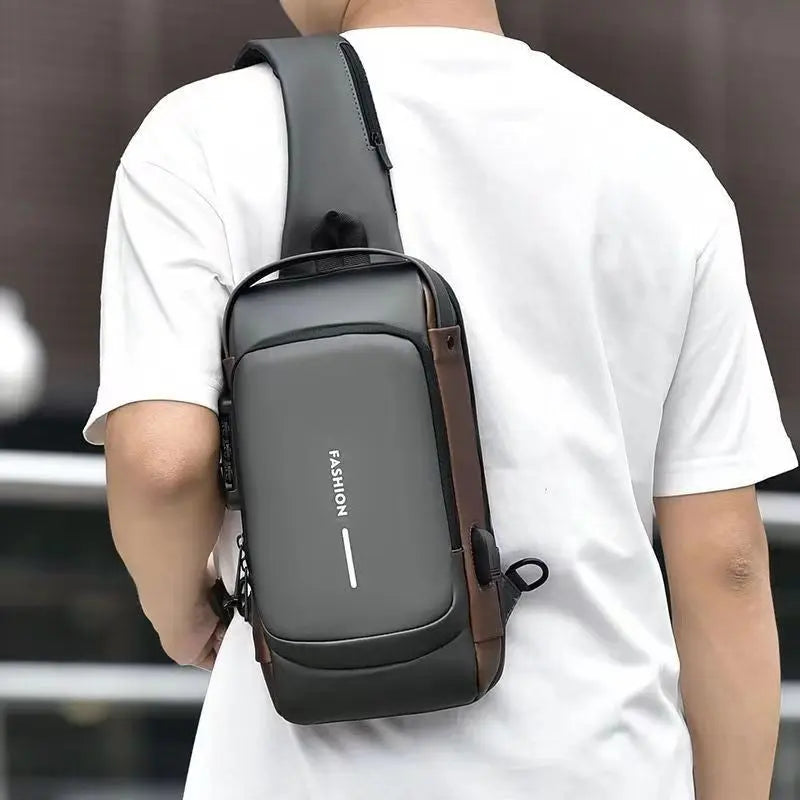 Motorcycle bag password anti-theft chest bag men's shoulder bag large capacity casual men's bag multifunctional crossbody bag eprolo