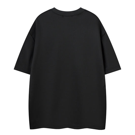 Retro Print Loose T-Shirt Men Short Sleeve