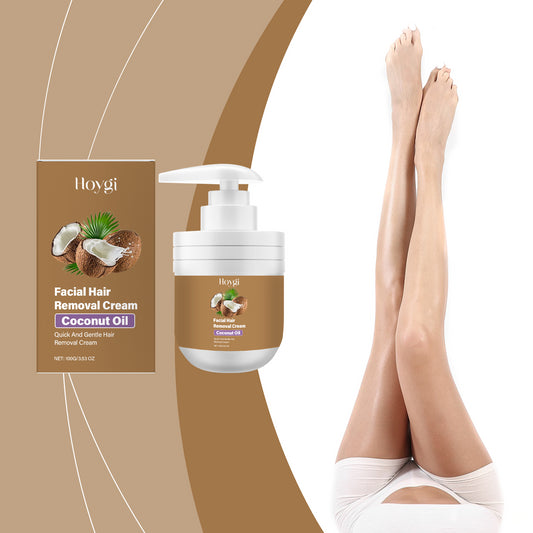 Hoygi Coconut Gentle Facial Hair Removal Cream, Facial Hair Removal Men And Women Lip Hair Beard Gentle Non-Irritating