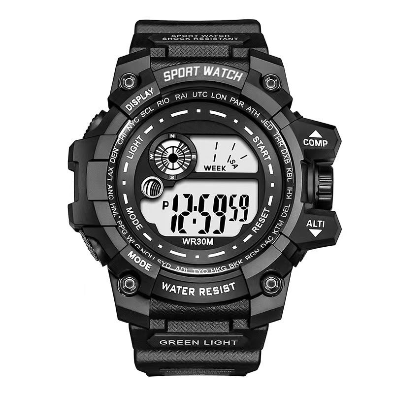 Student Digital Sports Watch - Waterproof Military Style Electronic Watch for Boys