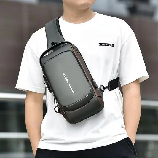 Motorcycle bag password anti-theft chest bag men's shoulder bag large capacity casual men's bag multifunctional crossbody bag eprolo