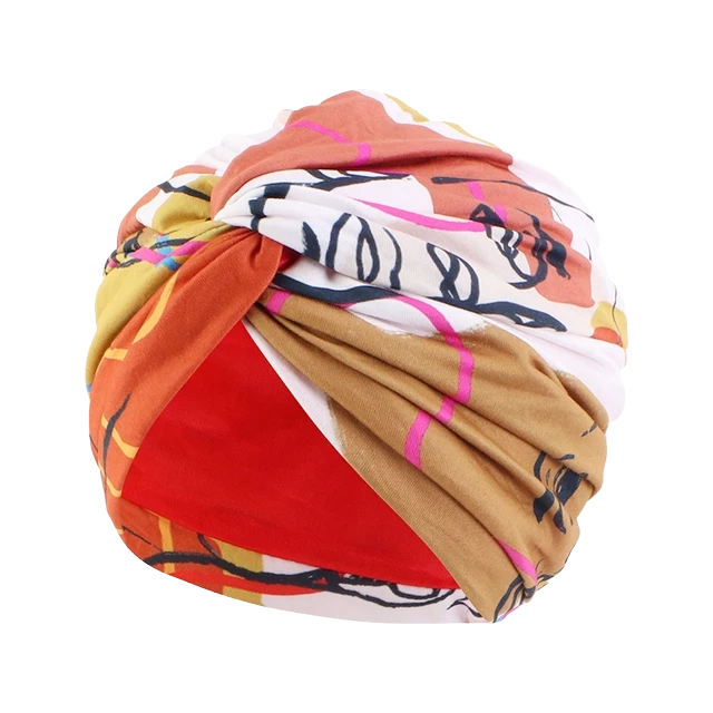 Bohemian Style Cap Satin Fabric in Printed Twist texture for Girls