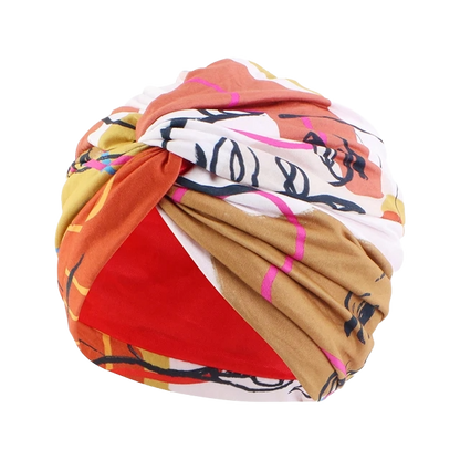 Bohemian Style Cap Satin Fabric in Printed Twist texture for Girls