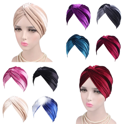 Velvet Turban Hat Headband  Hijab Caps Bandana Headband Hijabs