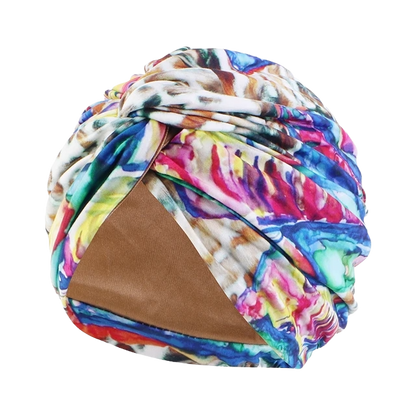 Bohemian Style Cap Satin Fabric in Printed Twist texture for Girls