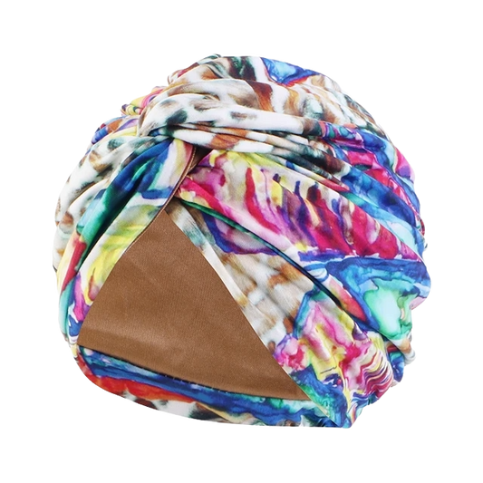 Bohemian Style Cap Satin Fabric in Printed Twist texture for Girls