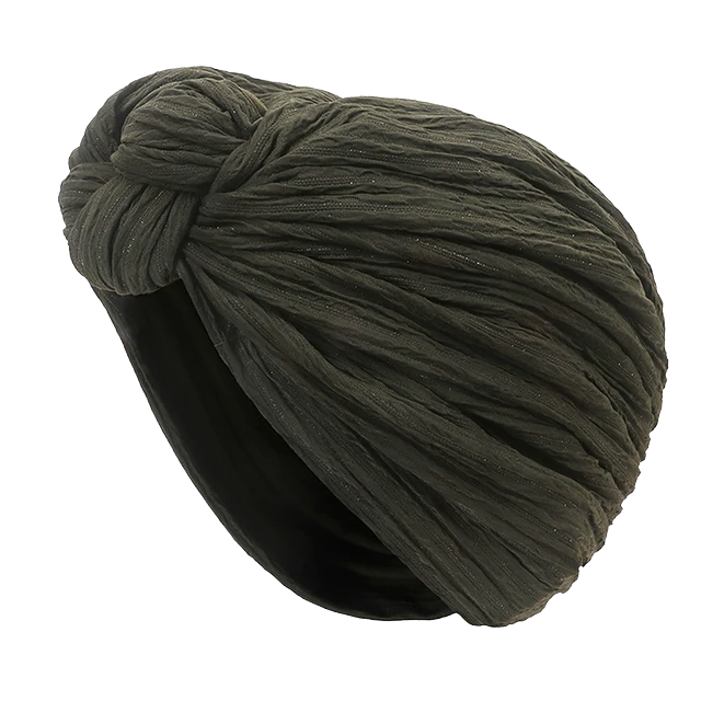 Turban Headscarf for women in olive green, stylish Dacron fabric, perfect for everyday wear.