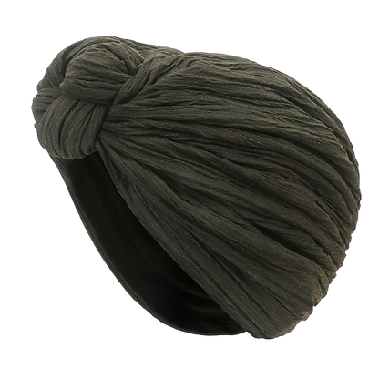 Turban Headscarf for women in olive green, stylish Dacron fabric, perfect for everyday wear.