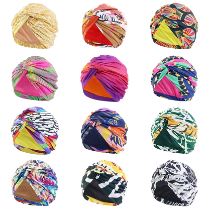 Bohemian Style Cap Satin Fabric in Printed Twist texture for Girls