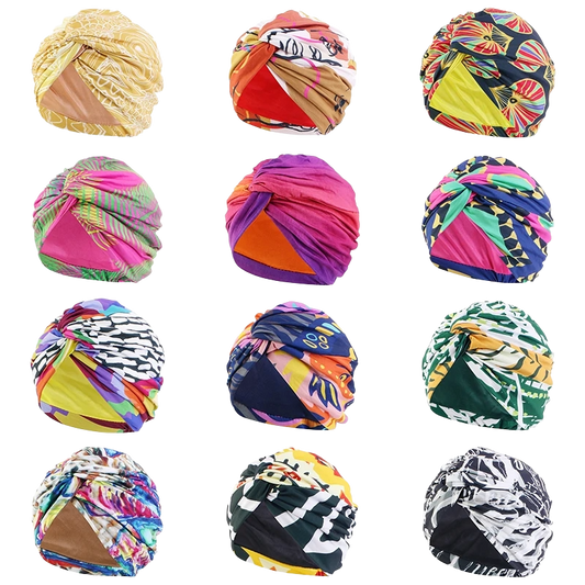 Bohemian Style Cap Satin Fabric in Printed Twist texture for Girls