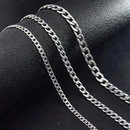 Classic Curb Chain Stainless Steel Necklace for Women Men - Hip Hop Cuban Link Chain Fashion Jewelry