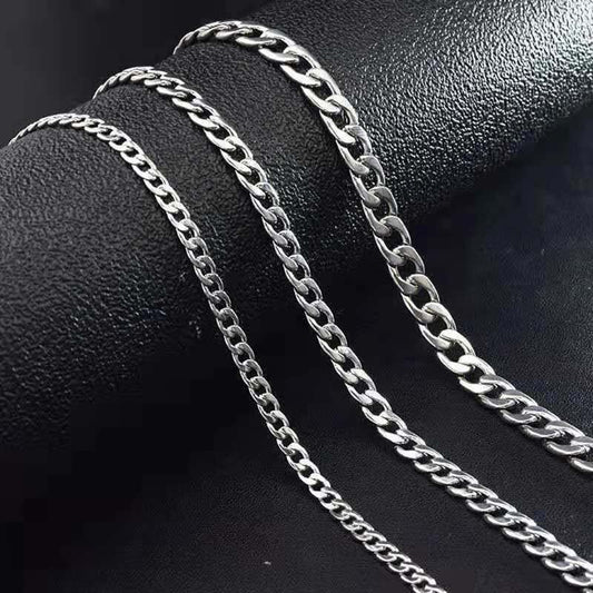 Classic Curb Chain Stainless Steel Necklace for Women Men - Hip Hop Cuban Link Chain Fashion Jewelry
