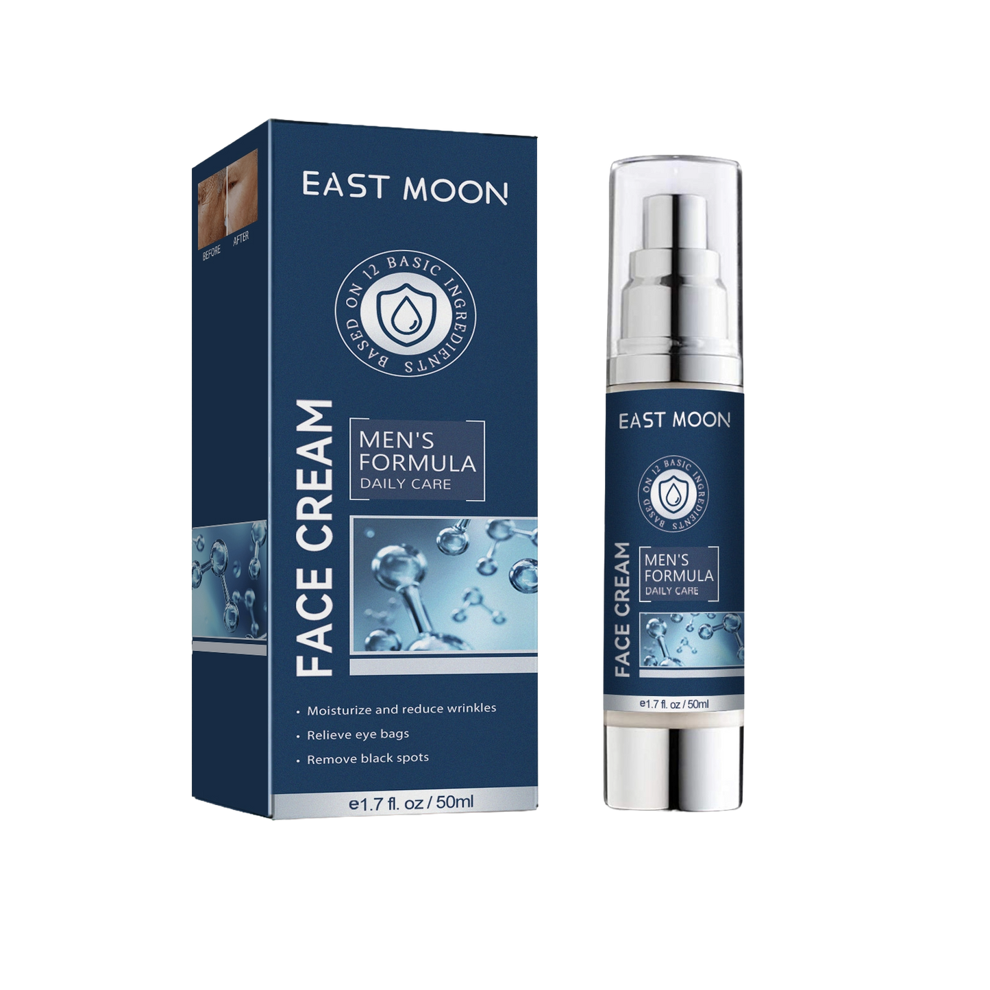 6 In 1 Face Cream For Men, Moisturizing And Smoothing Facial Cream For Fine Lines, Bags And Dark Circles