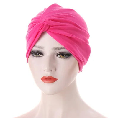 Muslim Women Stretch Cotton Striped Beanie Turban Chemo Hat Head Wrap Cap Headwear for Cancer Patients