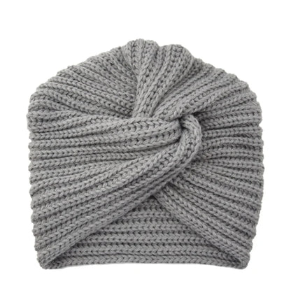 Muslim Inner Hijab Caps Bohemia Turban Cashmere Cross Wrap Head Indian Hat Wool Knitting Hijab Bonnet Cap Ready To Wear Scarf