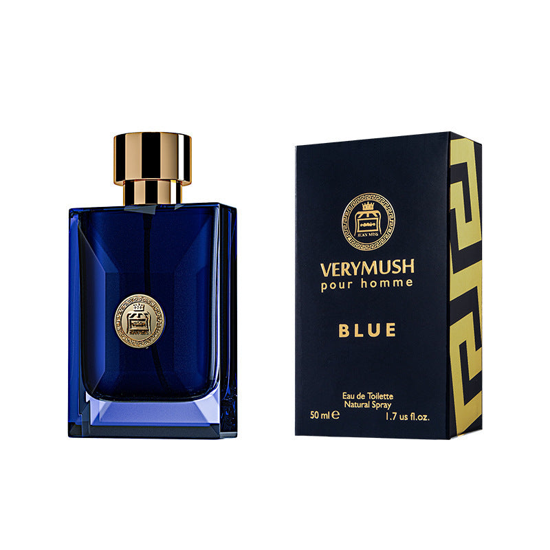 Cross-Border Small Town Yixiang Haishen Men's Cologne Gentleman's Blue Masculine Fragrance Fresh Natural Long-Lasting Eau De Toilette 50ml