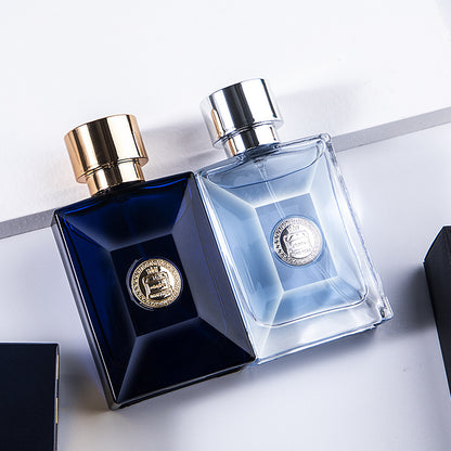 Cross-Border Small Town Yixiang Haishen Men's Cologne Gentleman's Blue Masculine Fragrance Fresh Natural Long-Lasting Eau De Toilette 50ml