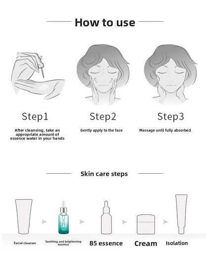 Hand holding Retinol Brightening Serum with soothing essence bottle