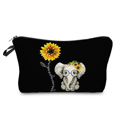 Portable Compact Zipper Makeup Animal Print Washing And Makeup Bag