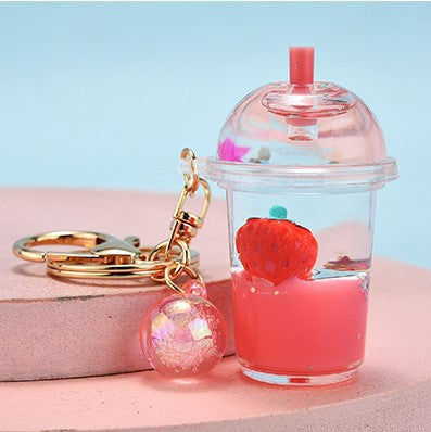 Acrylic Quicksand Oil Keychain Floating Liquid Glitter Bag Accessory