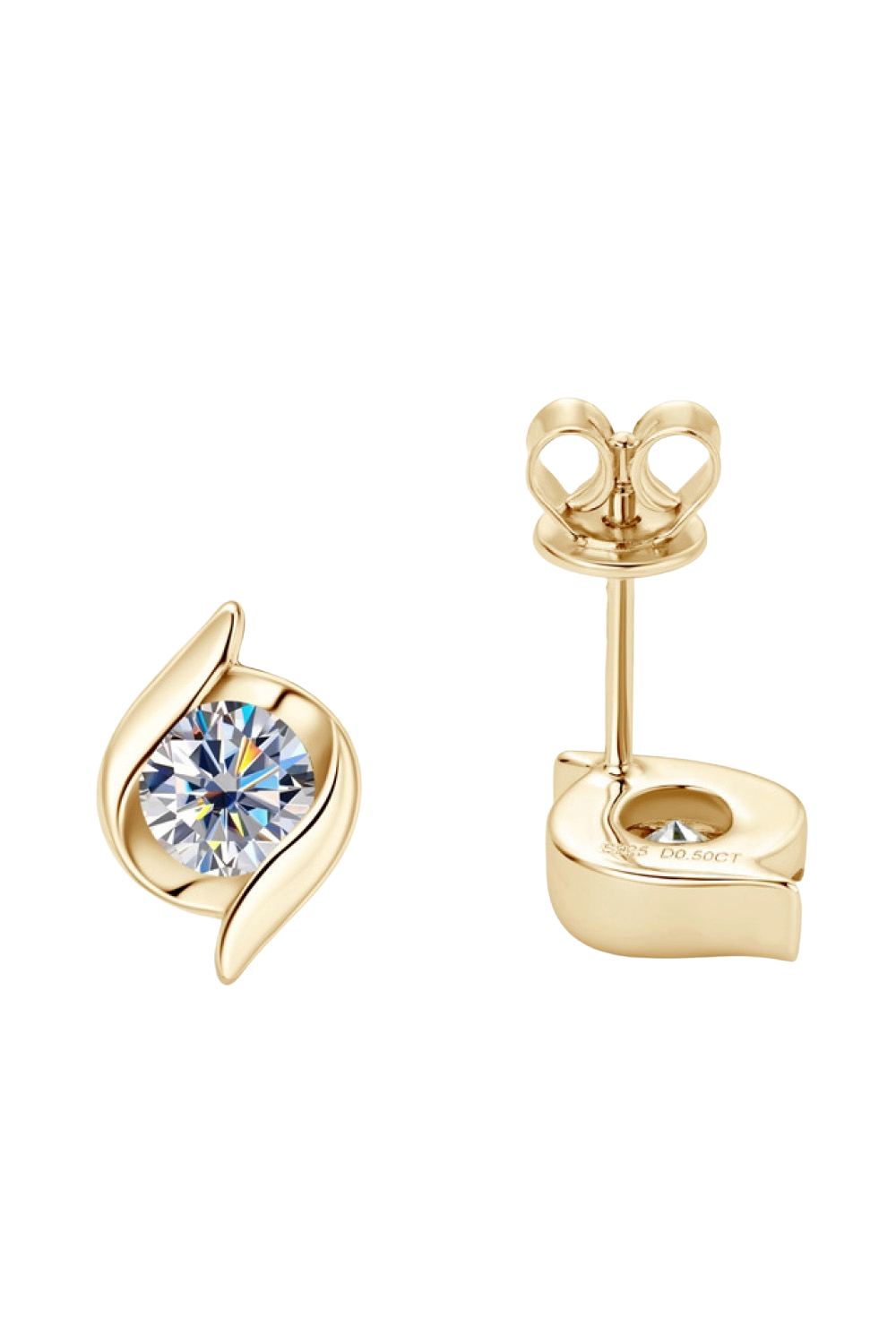 1 Carat Moissanite 925 Sterling Silver Stud Earrings