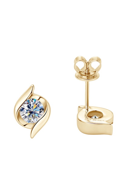 1 Carat Moissanite 925 Sterling Silver Stud Earrings