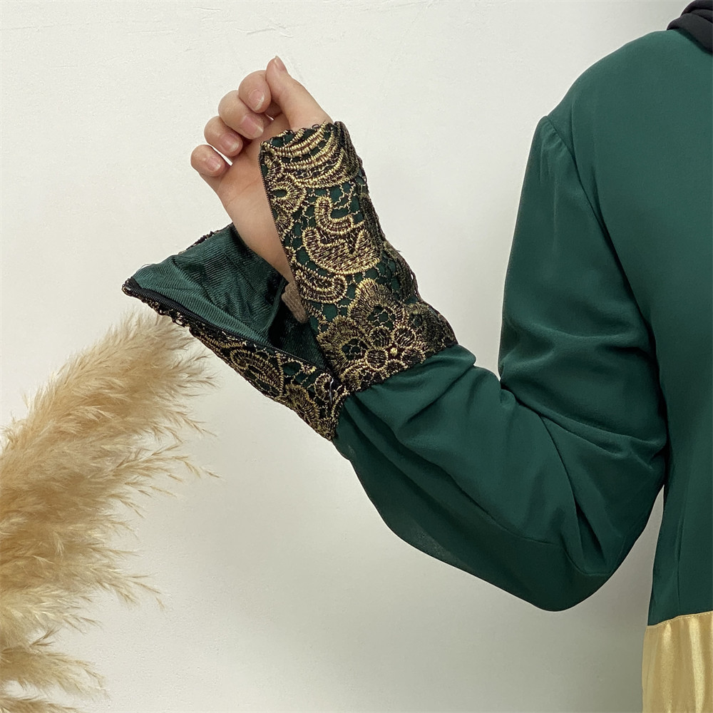 Patchwork Long Sleeved Jilbab Dress