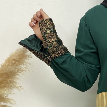 Patchwork Long Sleeved Jilbab Dress