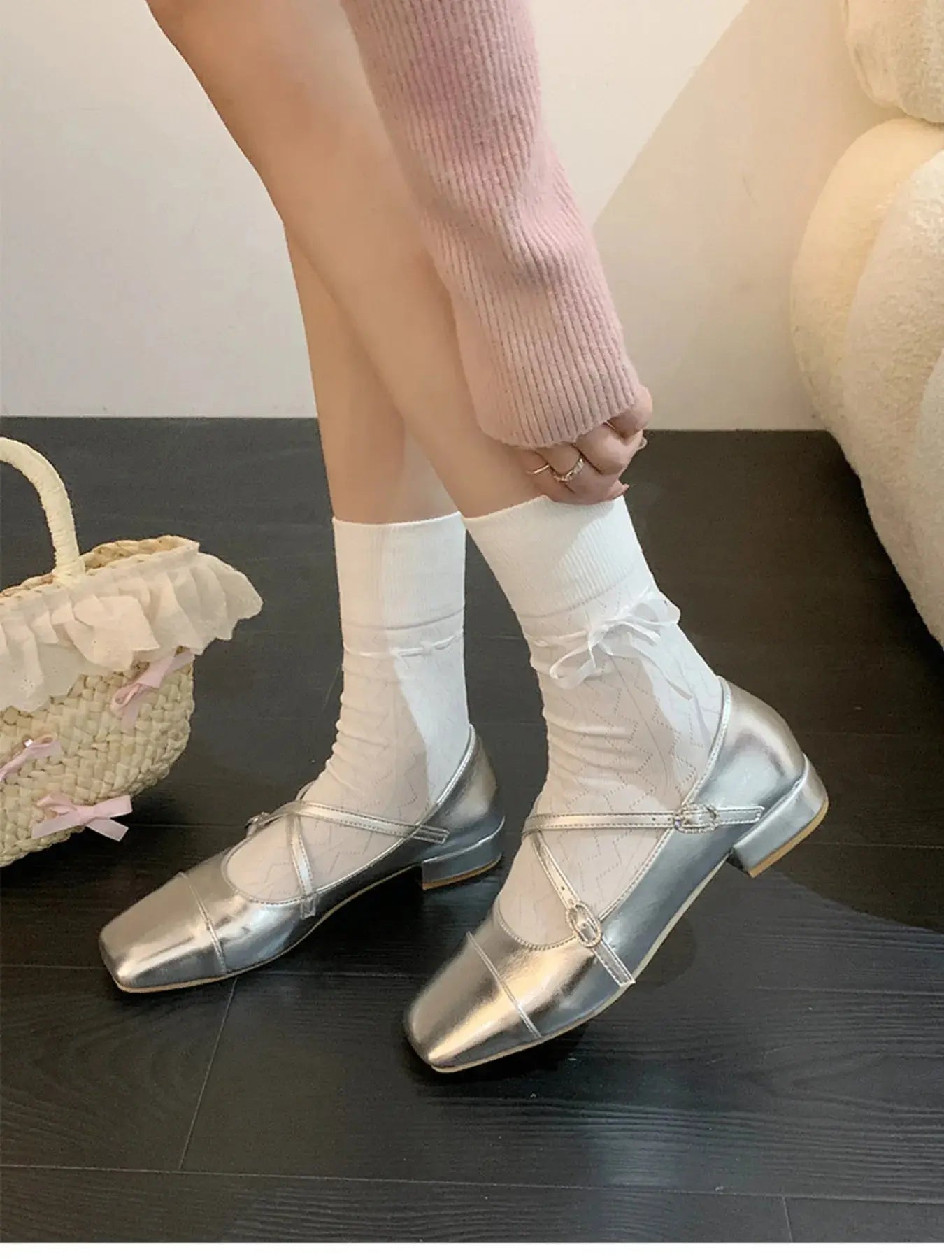Square Toe Block Heels Mary Jane Shoes Trendsi