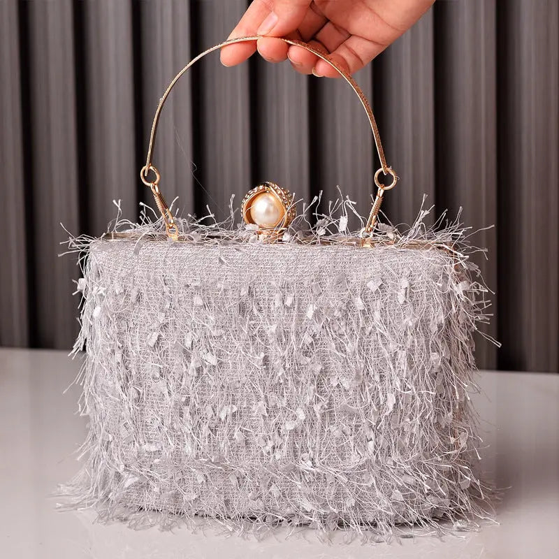 Tassel Handbags Women Dress Party Evening Bag Fashion Luxury Designer Square Bags Crossbody Shoulder Bag Ladies Easy Bazaar
