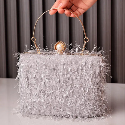Tassel Handbags Women Dress Party Evening Bag Fashion Luxury Designer Square Bags Crossbody Shoulder Bag Ladies Easy Bazaar