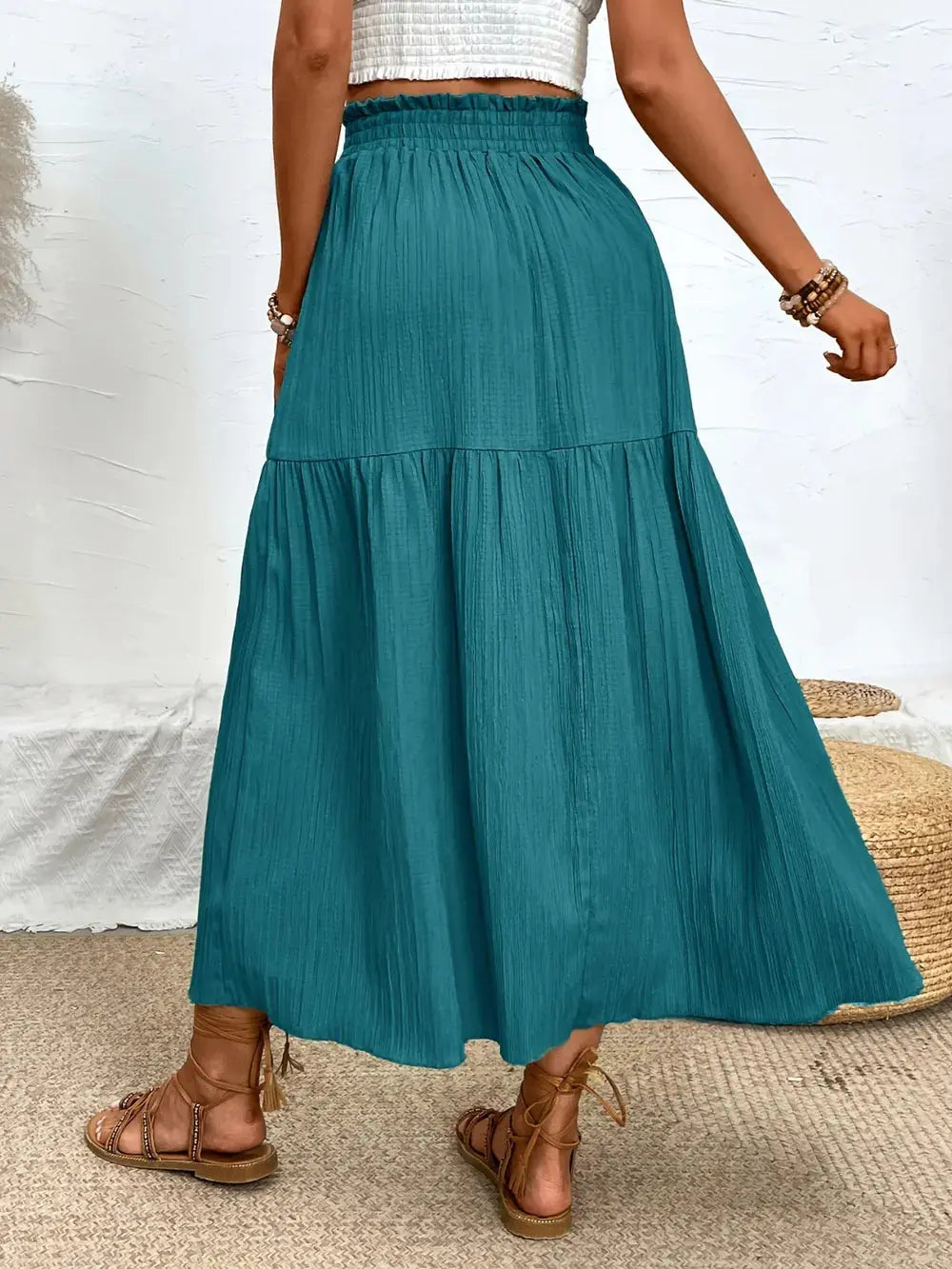 Frill Slit Skirt Trendsi