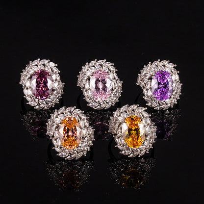 Gemstone Ring Featuring A Dried Birds Nest And A Dove-egg Cut