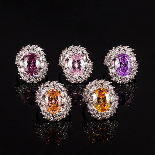 Gemstone Ring Featuring A Dried Birds Nest And A Dove-egg Cut