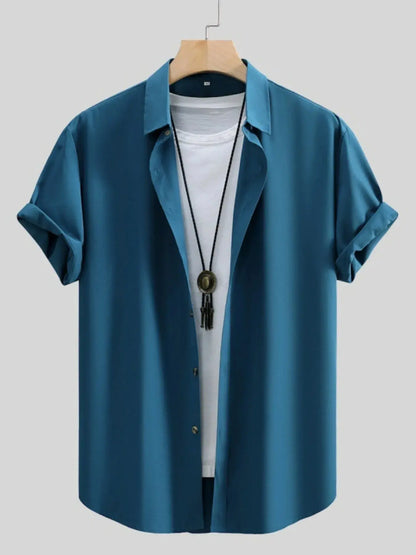 Men's Button Up Short Sleeve Shirt Trendsi