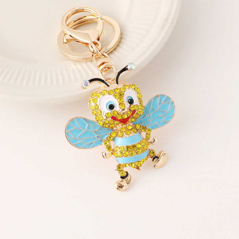 Creative Diamond Studded Cute Bee Keychain Exquisite Keychain Pendant