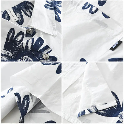 8286 Japanese Trendy Printed Short Sleeve Shirt Trendsi