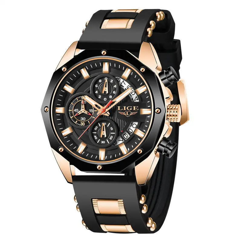 Fashion Mens Watches Top Brand Luxury Silicone Sport Watch Men Quartz Date Clock Waterproof Wristwatch Chronograph Easy Bazaar