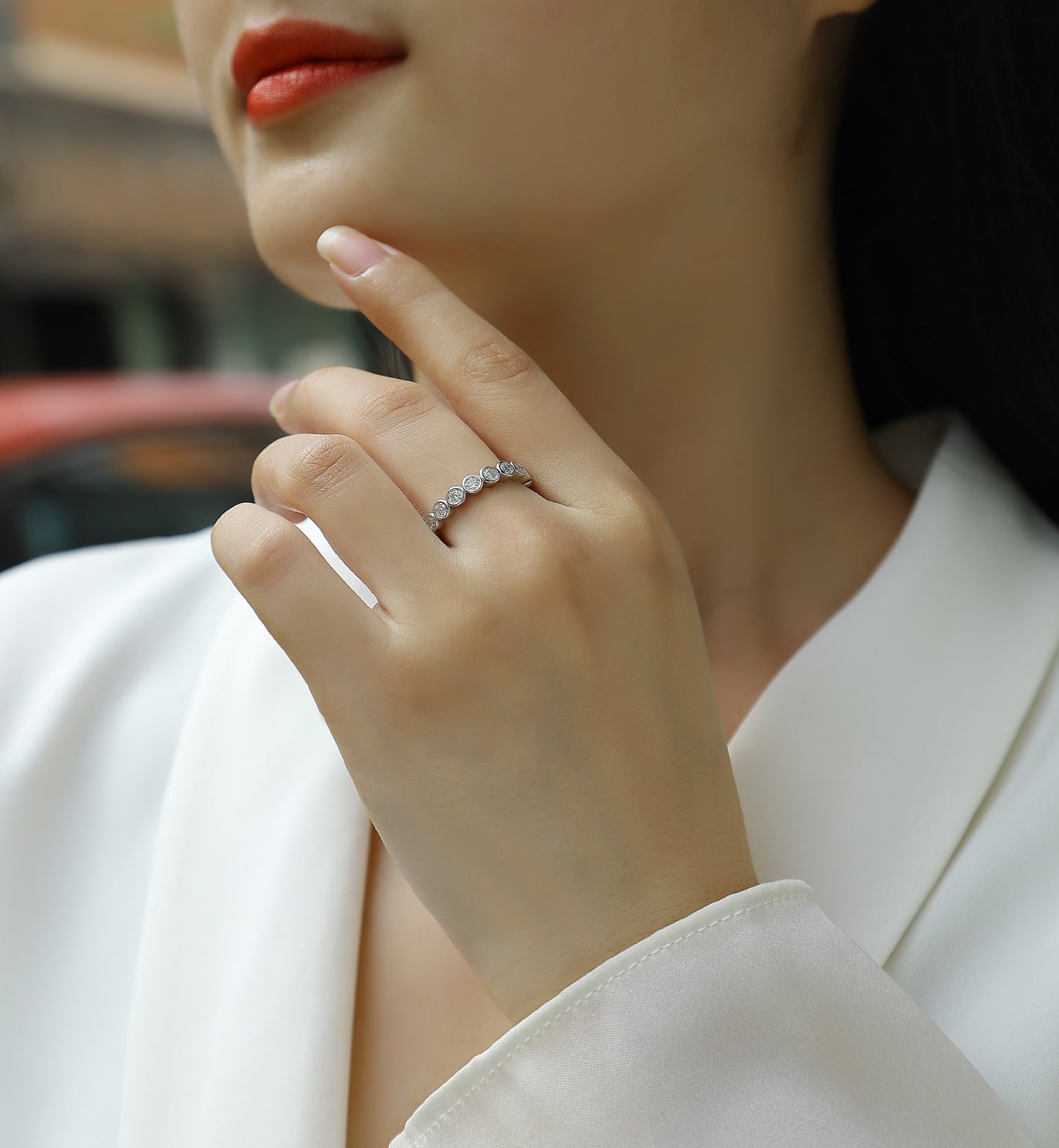 Emerging From The Cocoon - A Wedding Ring Set With Top-quality Moissanite S925 Silver And Platinum-plated Diamond Can Be Tested With A Diamond Pen. The Ring Is In Gold And Rose Gold