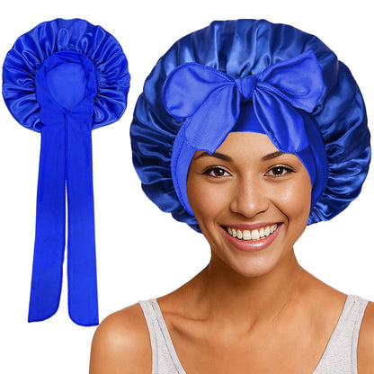 Elastic ribbon satin round hat
