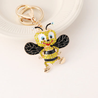 Creative Diamond Studded Cute Bee Keychain Exquisite Keychain Pendant