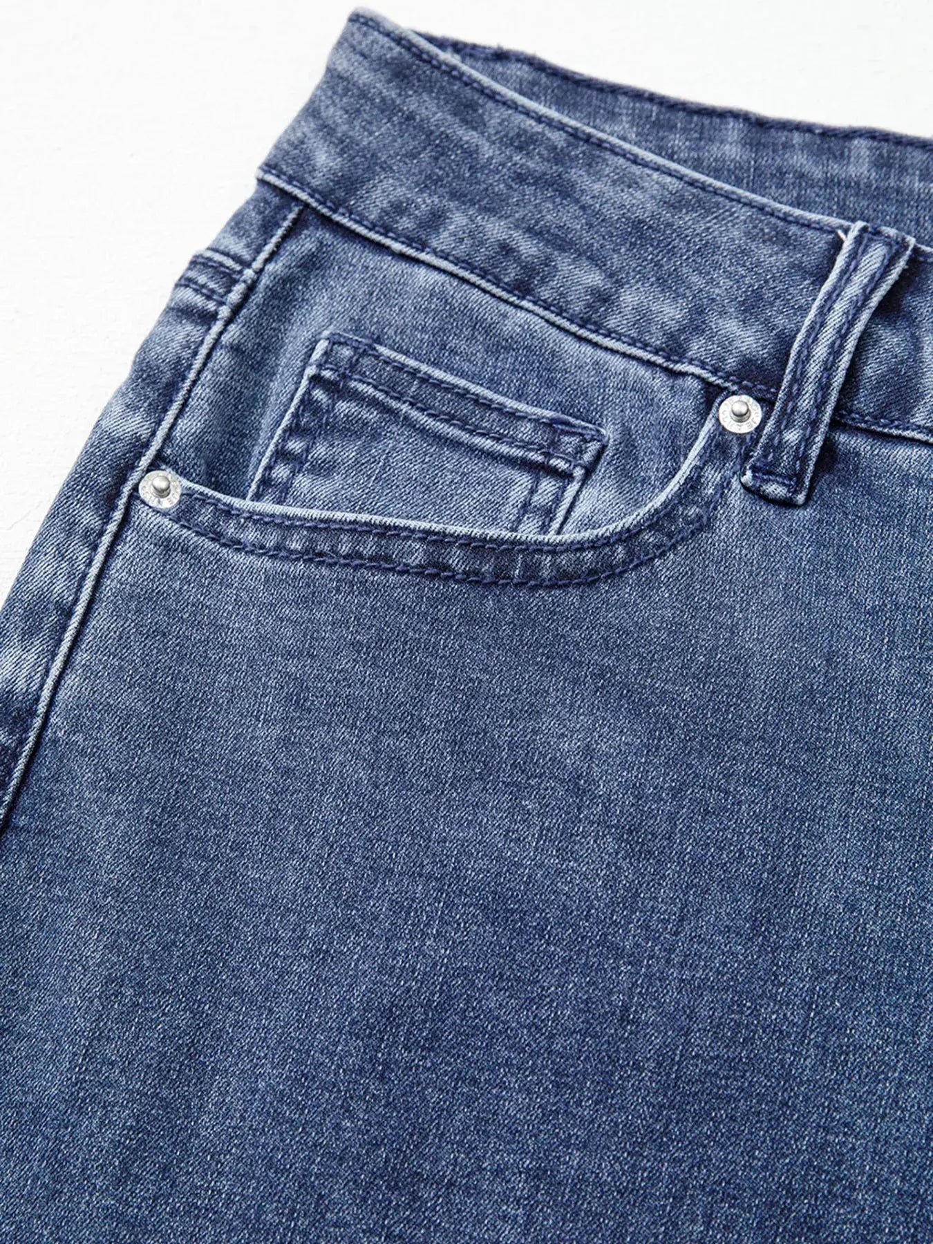 High Waist Button Zip Flare Leg Jeans Trendsi