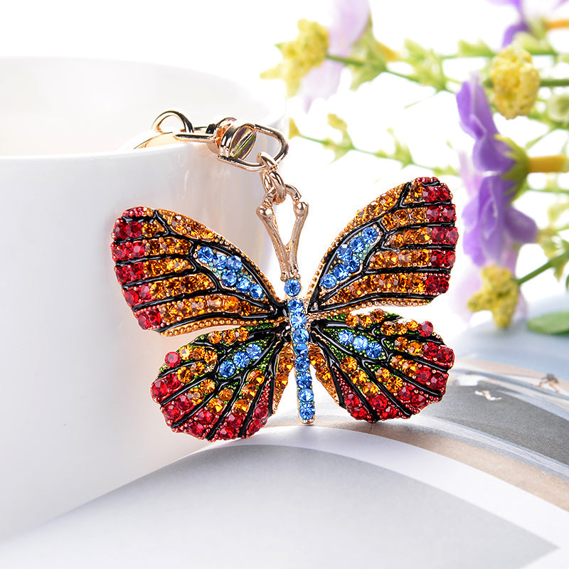 Creative Butterfly Full Diamond Alloy Keychain Pendant