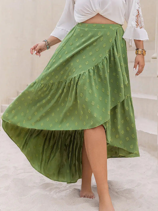 Plus Size High-Low Skirt Trendsi