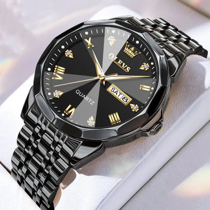 Roman Scale Double Calendar Quartz Watch Waterproof Easy Bazaar